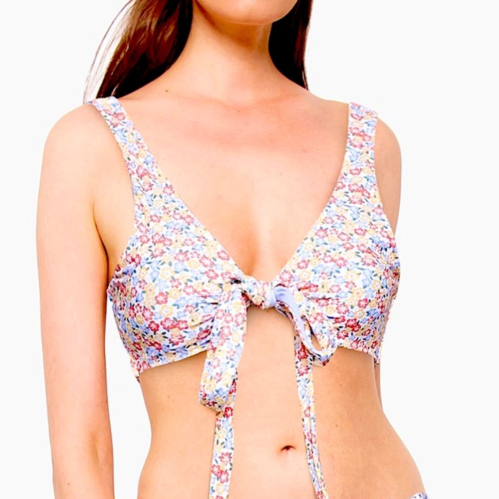 NWT Sz Large Hollister Reversible Multiway Swim Bikini Top Multi Ditsy Floral